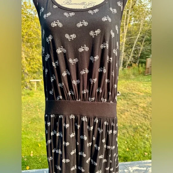 Torrid Black Midi Dress with White Bicycle Design - Picture 7 of 15